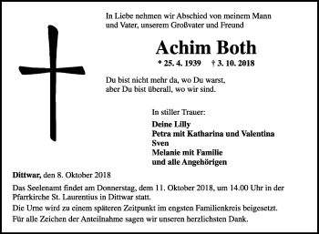 Traueranzeige von Achim Both 