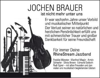 Traueranzeige von Jochen Brauer von Mannheimer Morgen