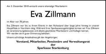 Traueranzeige von Eva Zillmann von Südhessen Morgen