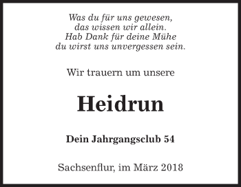 Traueranzeige von Heidrun Lutz von Fränkische Nachrichten