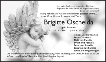 Traueranzeige von Brigitte Oschelda von Mannheimer Morgen