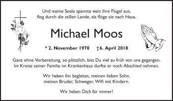 Traueranzeige von Michael Moos von Bergsträßer Anzeiger