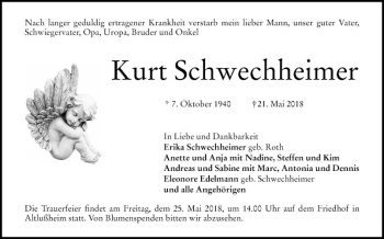 Traueranzeige von Kurt Schwechheimer von Schwetzinger Zeitung