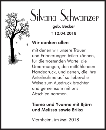 Traueranzeige von Silvana Schwanzer von Südhessen Morgen