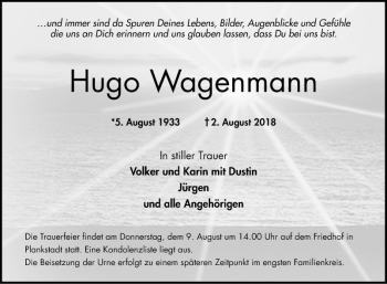 Traueranzeige von Hugo Wagenmann von Schwetzinger Zeitung