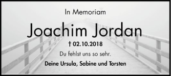 Traueranzeige von Joachim Jordan von Mannheimer Morgen