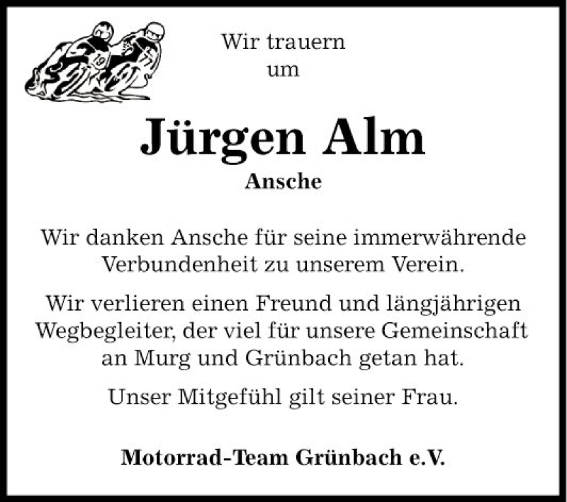 Traueranzeige für Jürgen Alm vom 18.03.2019 aus Fränkische Nachrichten