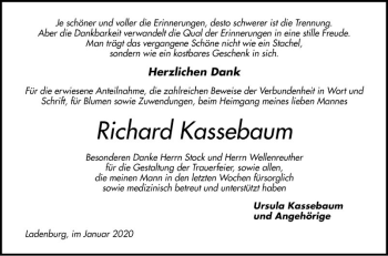 Traueranzeige von Richard Kassebaum von Mannheimer Morgen