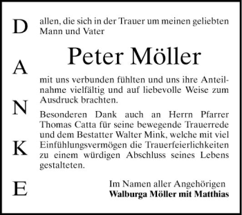 Traueranzeige von Peter Möller von Bergsträßer Anzeiger