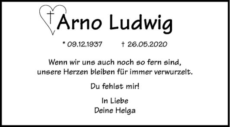  Traueranzeige für Arno Ludwig vom 09.12.2020 aus Mannheimer Morgen