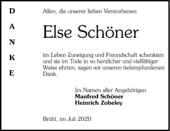 Traueranzeige von Else Schöner von Schwetzinger Zeitung