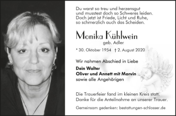 Traueranzeige von Monika Kühlwein von Südhessen Morgen