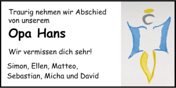 Traueranzeige von Hans  von Fränkische Nachrichten