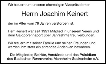 Traueranzeige von Joachim Keinert von Mannheimer Morgen