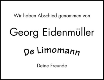 Traueranzeige von Georg Eidenmüller von Bergsträßer Anzeiger