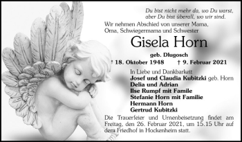 Traueranzeige von Gisela Horn von Schwetzinger Zeitung