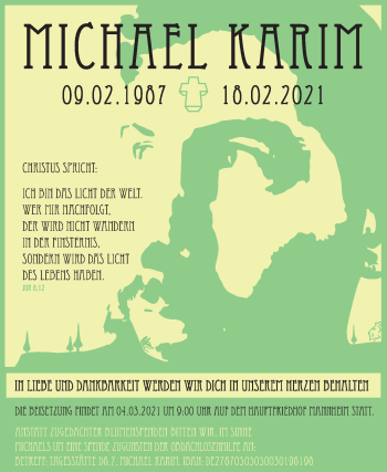 Traueranzeige von Michael Karim von Mannheimer Morgen