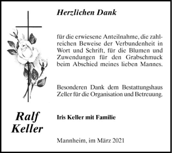 Traueranzeige von Ralf Keller von Mannheimer Morgen