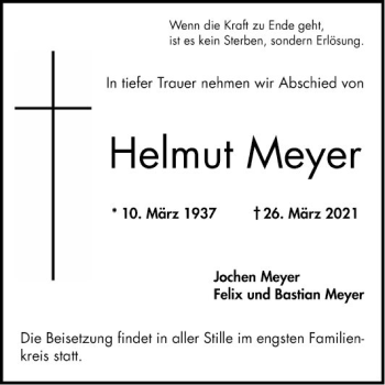 Traueranzeige von Helmut Meyer von Bergsträßer Anzeiger