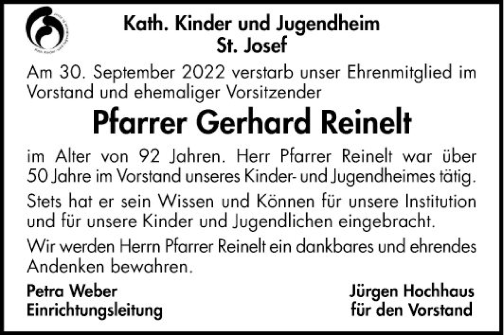  Traueranzeige für Gerhard Reinelt vom 15.10.2022 aus Mannheimer Morgen