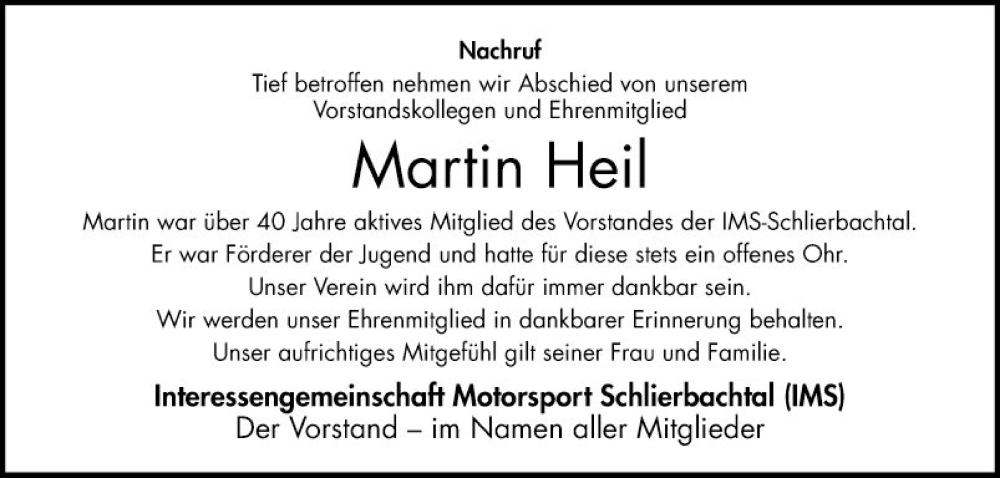  Traueranzeige für Martin Heil vom 24.05.2022 aus Bergsträßer Anzeiger