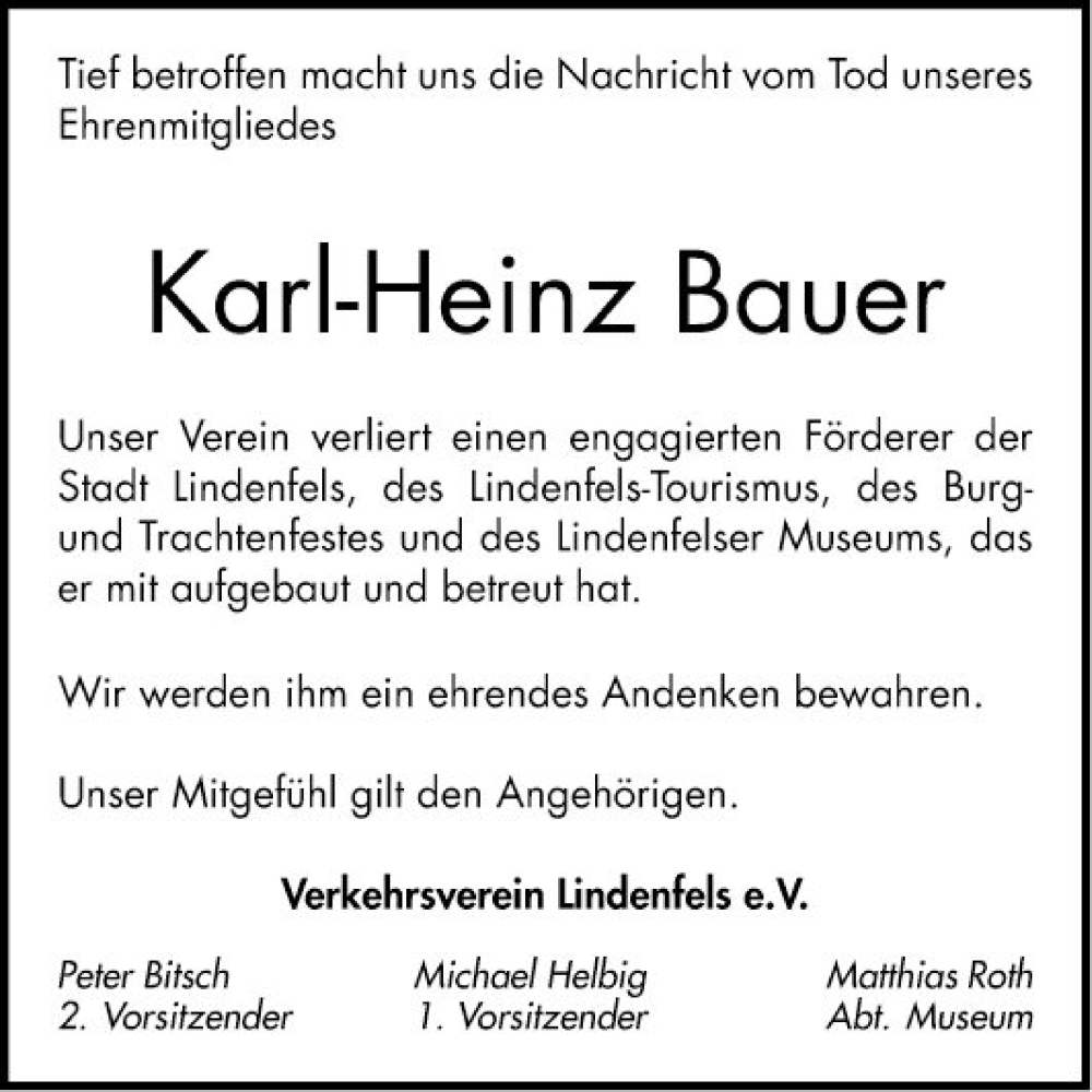  Traueranzeige für Karl-Heinz Bauer vom 18.06.2022 aus Bergsträßer Anzeiger