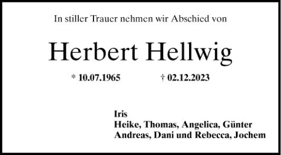 Traueranzeige von Herbert Hellwig von Mannheimer Morgen
