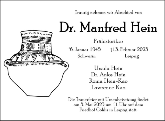 Traueranzeige von Manfred Hein von Mannheimer Morgen