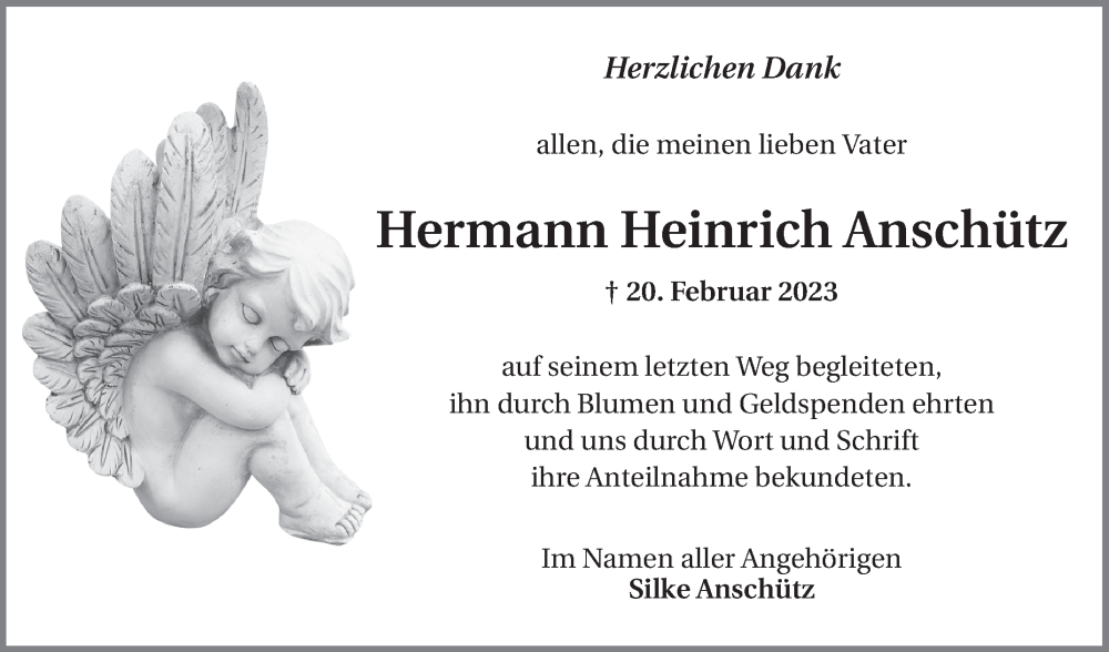  Traueranzeige für Hermann Heinrich Anschütz vom 08.04.2023 aus Schwetzinger Zeitung