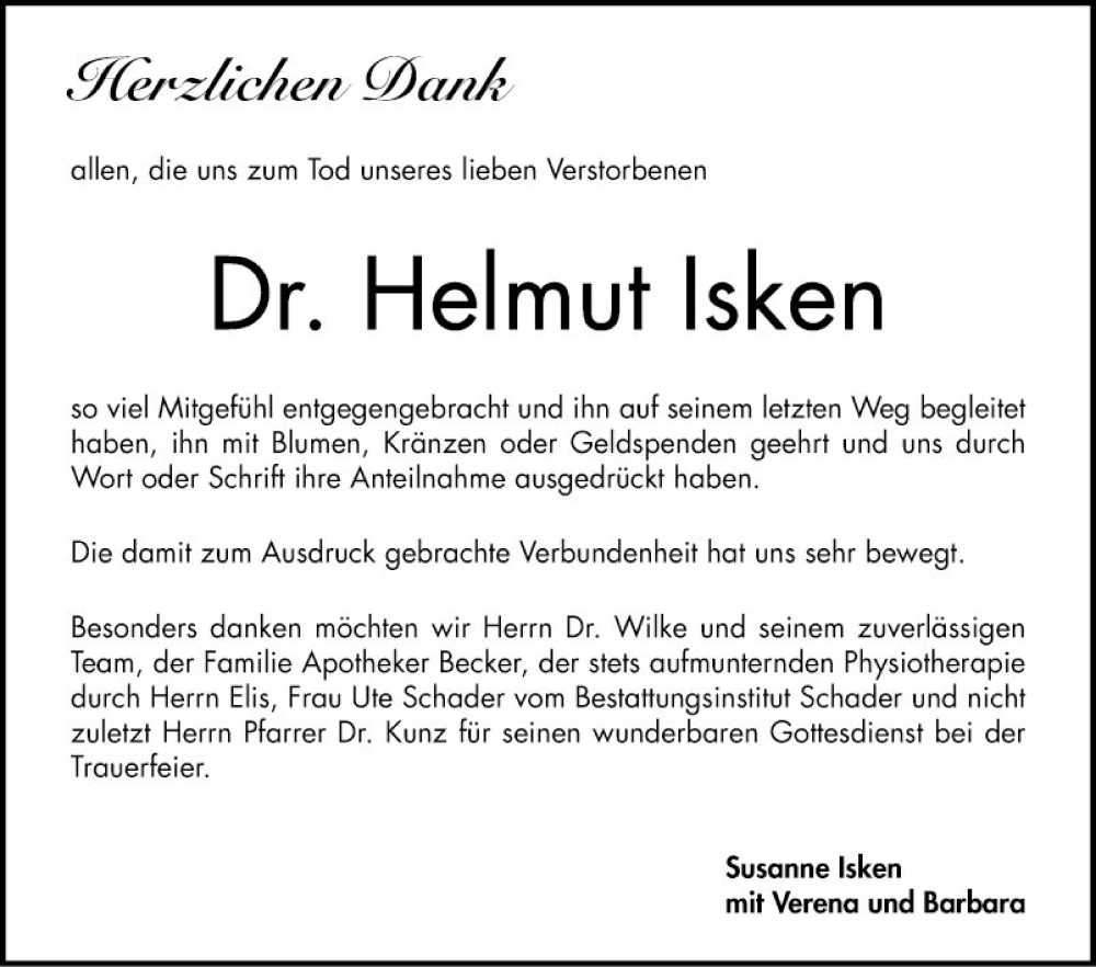  Traueranzeige für Helmut Ilken vom 03.06.2023 aus Bergsträßer Anzeiger