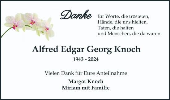 Traueranzeige von Alfred Edgar Georg Knoch von Mannheimer Morgen