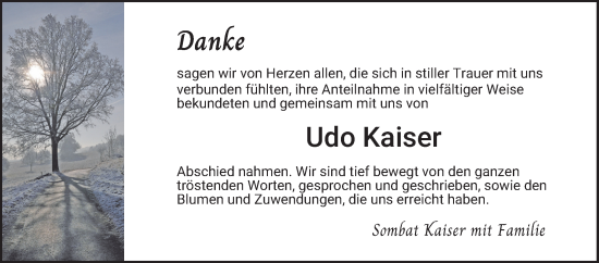 Traueranzeige von Udo Kaiser von Schwetzinger Zeitung