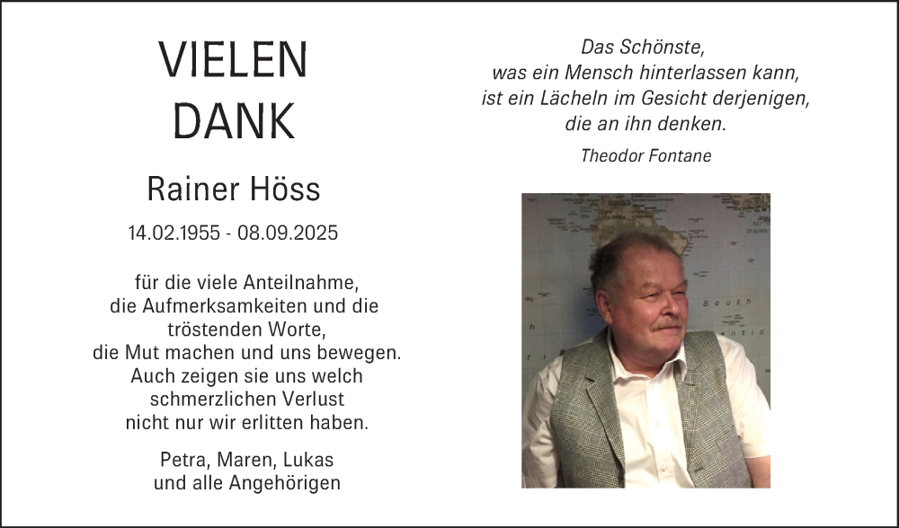  Traueranzeige für Rainer Höss vom 18.10.2025 aus Bergsträßer Anzeiger