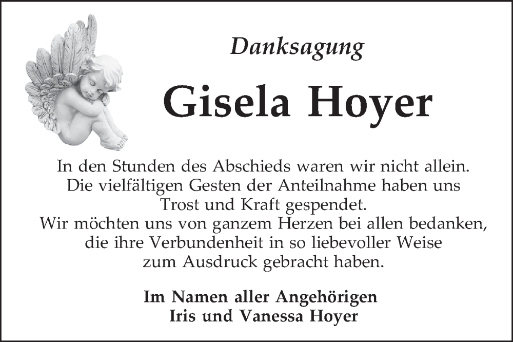  Traueranzeige für Gisela Hoyer vom 22.11.2025 aus Mannheimer Morgen