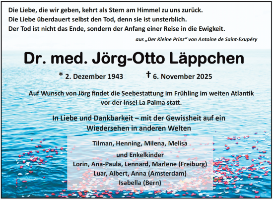 Traueranzeige von Jörg-Otto Läppchen von Schwetzinger Zeitung