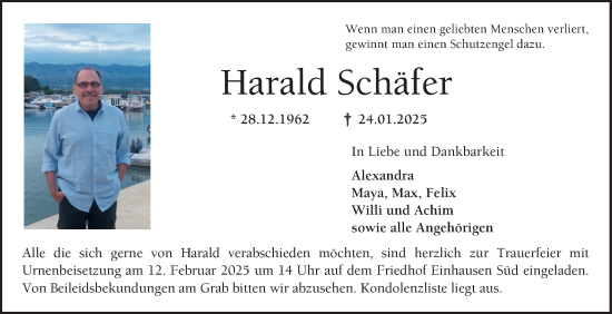 Traueranzeige von Harald Schäfer von Bergsträßer Anzeiger