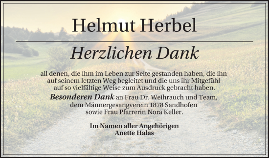 Traueranzeige von Helmut Herbel von Mannheimer Morgen