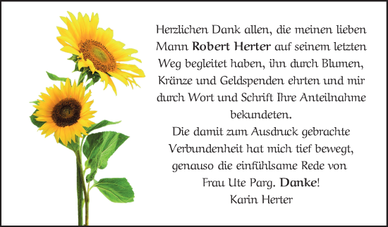 Traueranzeige von Robert Herter von Bergsträßer Anzeiger