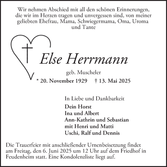 Traueranzeige von Else Herrmann von Mannheimer Morgen