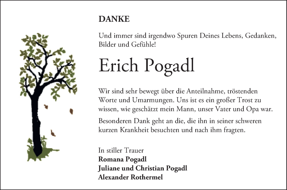  Traueranzeige für Erich Pogadl vom 31.05.2025 aus Bergsträßer Anzeiger