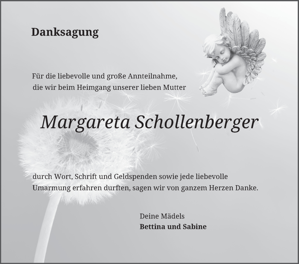  Traueranzeige für Margareta Schollenberger vom 21.06.2025 aus Schwetzinger Zeitung