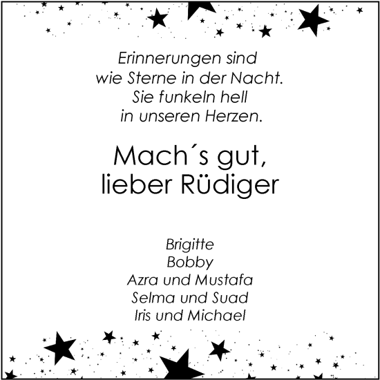 Traueranzeige von Rüdiger Treutler von Mannheimer Morgen