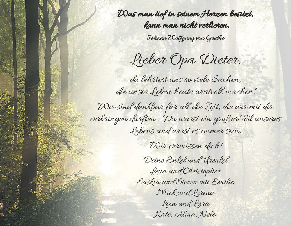  Traueranzeige für Dieter Pahl vom 19.07.2025 aus Fränkische Nachrichten