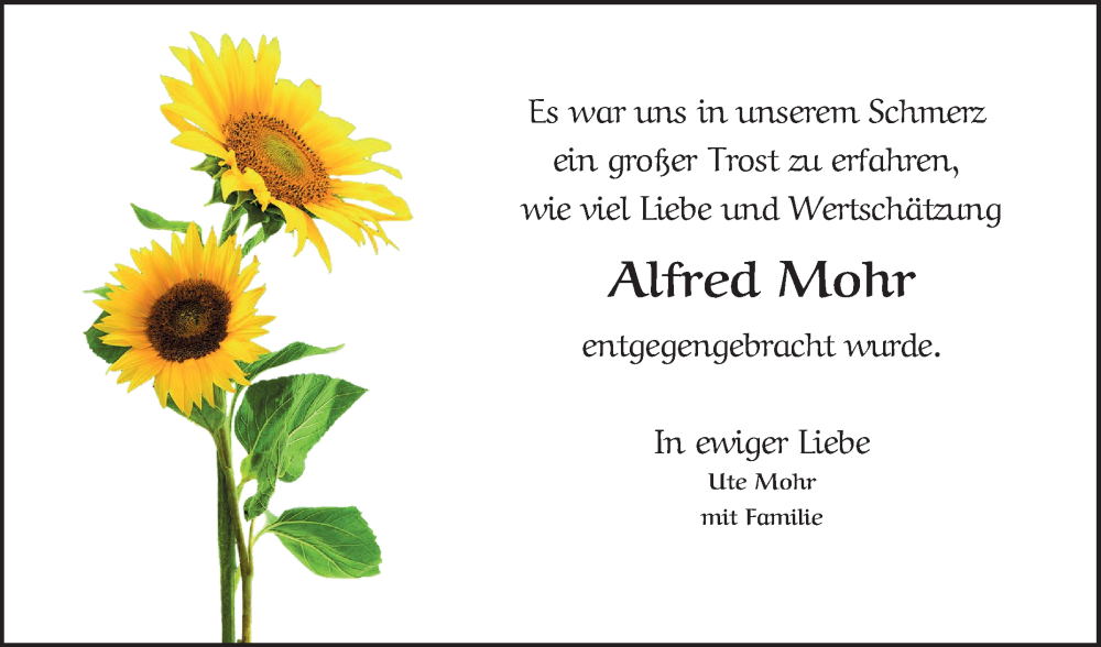  Traueranzeige für Alfred Mohr vom 20.09.2025 aus Bergsträßer Anzeiger