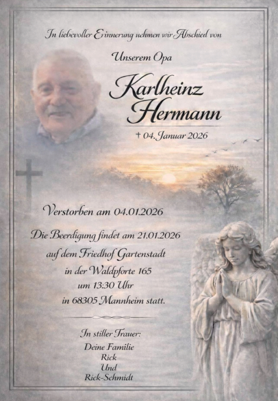 Traueranzeige von Karlheinz Hermann von Mannheimer Morgen