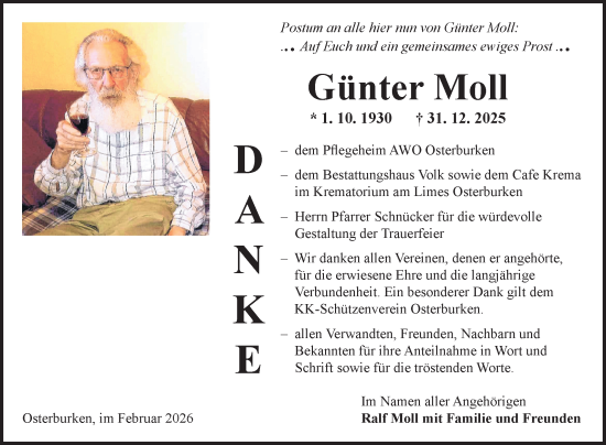Traueranzeige von Günter Moll von Fränkische Nachrichten